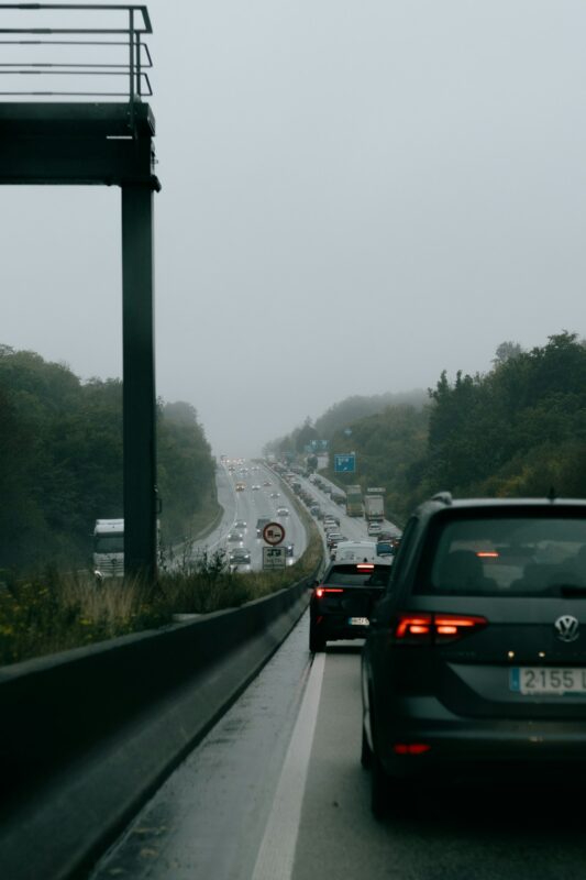 Car driving on a highway