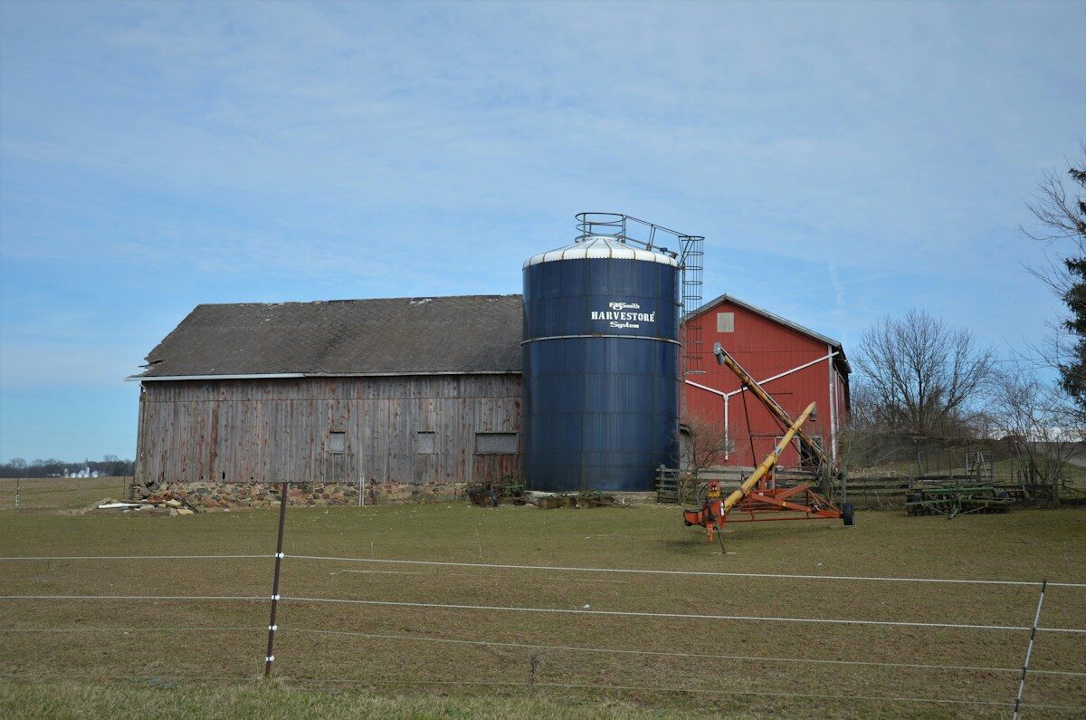 Farm with barn and silo
