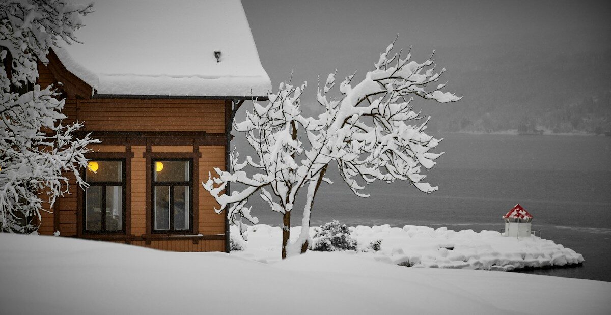 Snow-covered house