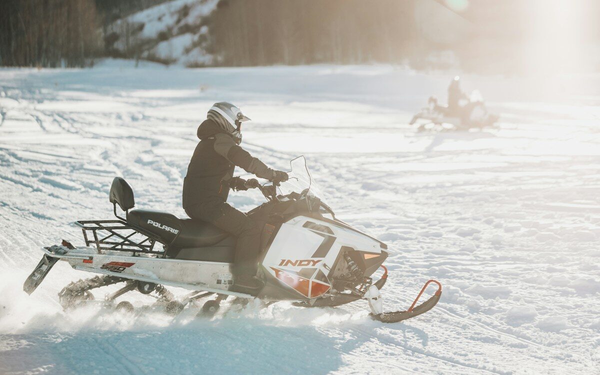 Snowmobile in the snow
